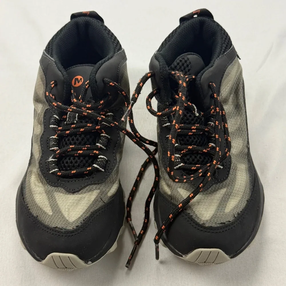 Merrell Moab Speed Low Waterproof Kids Size 13.5M Black Orange Hiking Shoes